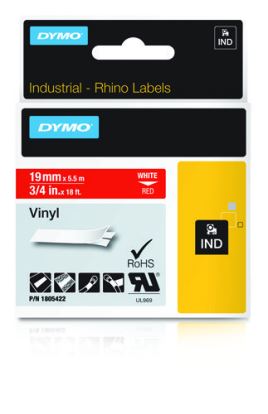 DYMO 1805422 label-making tape White on red1