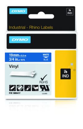 DYMO 1805417 label-making tape White on blue1