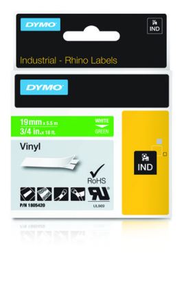 DYMO 1805420 label-making tape White on green1
