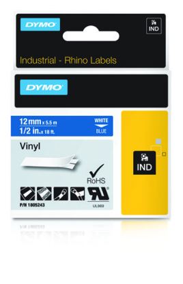 DYMO 1805243 label-making tape White on blue1