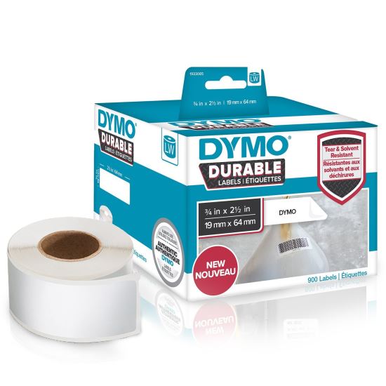 Picture of DYMO LW - LW Durable Labels - 19 x 64 mm - 1933085 White Self-adhesive printer label