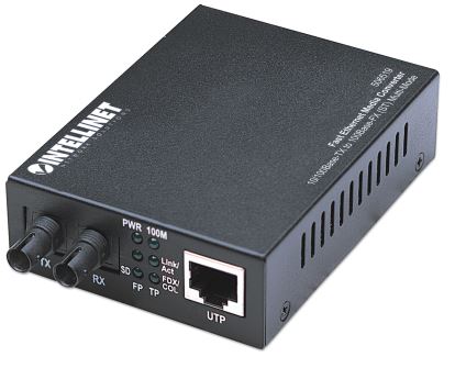 Intellinet 506519 network media converter 100 Mbit/s 1310 nm Multi-mode Black1