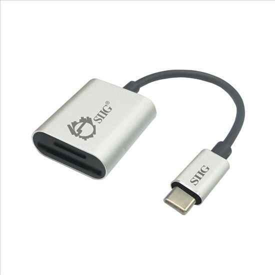 Picture of Siig JU-MR0F12-S1 card reader USB 3.2 Gen 1 (3.1 Gen 1) Type-C Black, Silver