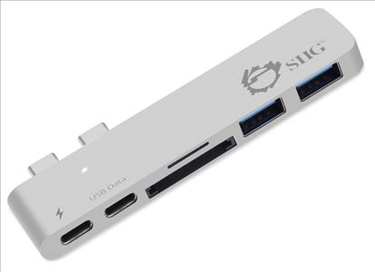 Picture of Siig JU-TB0212-S1 interface hub USB 3.2 Gen 1 (3.1 Gen 1) Type-C 40000 Mbit/s Silver