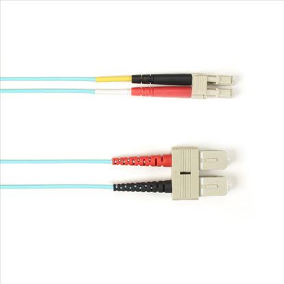 Picture of Black Box FOCMR10-002M-SCLC-AQ InfiniBand/fibre optic cable 78.7" (2 m) SC LC OFNR Aqua color