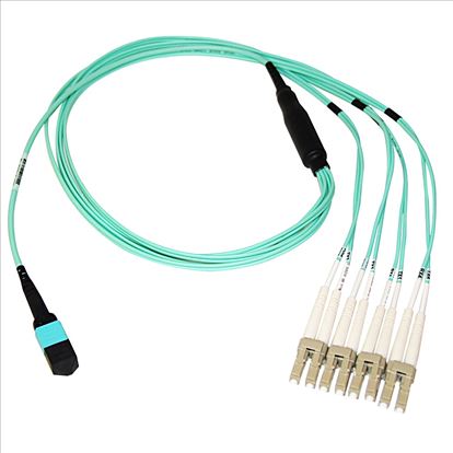 Axiom MPO/4x LC, OM3 Fiber Optic, 25m fiber optic cable 984.3" (25 m) MPO/MTP Blue1