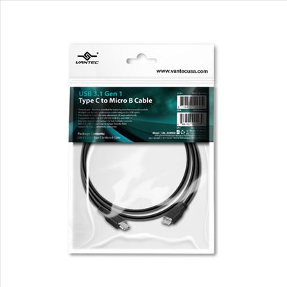 Vantec USB 3.1 C/Micro B 1m USB cable 39.4" (1 m) USB 3.2 Gen 1 (3.1 Gen 1) USB C Micro-USB B Black1