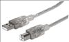 Manhattan 333405 USB cable 70.9" (1.8 m) USB 2.0 USB A USB B Silver1