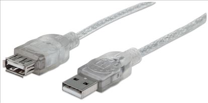 Manhattan 340496 USB cable 118.1" (3 m) USB 2.0 USB A Silver1