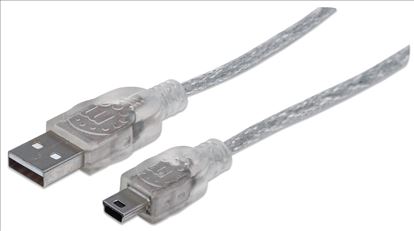 Manhattan 1.8m USB cable 70.9" (1.8 m) USB 2.0 USB A Mini-USB B Silver1