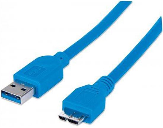 Manhattan USB 3.0, A/Micro-B, 2 m USB cable 78.7" (2 m) USB 3.2 Gen 1 (3.1 Gen 1) USB A Micro-USB B Blue1