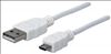 Manhattan 323987 USB cable 39.4" (1 m) USB 2.0 USB A Micro-USB B White1