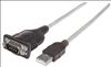 Manhattan 151856 serial cable Silver 17.7" (0.45 m) USB A Serial/COM/RS232/DB91