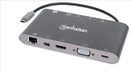Manhattan 152808 notebook dock/port replicator USB 3.2 Gen 1 (3.1 Gen 1) Type-C Silver1