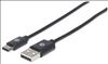 Manhattan 1m, USB 2.0-A/USB-C USB cable 39.4" (1 m) USB C USB A Black2