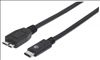 Manhattan USB 3.1 C/Micro-B, 1 m USB cable 39.4" (1 m) USB 3.2 Gen 2 (3.1 Gen 2) USB C Micro-USB B Black1