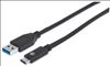 Manhattan USB 3.1 Gen2, 1 m USB cable 39.4" (1 m) USB 3.2 Gen 2 (3.1 Gen 2) USB A USB C Black1