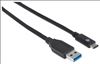 Manhattan USB 3.1 Gen2, 1 m USB cable 39.4" (1 m) USB 3.2 Gen 2 (3.1 Gen 2) USB A USB C Black2