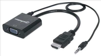 Manhattan 151559 video cable adapter 11.8" (0.3 m) HDMI + 3.5mm VGA (D-Sub) Black1