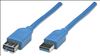 Manhattan 322447 USB cable 118.1" (3 m) USB 3.2 Gen 1 (3.1 Gen 1) USB A Blue1