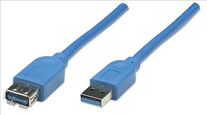 Manhattan 322447 USB cable 118.1" (3 m) USB 3.2 Gen 1 (3.1 Gen 1) USB A Blue1