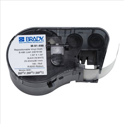 Brady M-91-498 label-making tape Black on white1