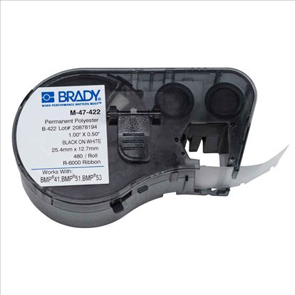 Picture of Brady M-47-422 printer label Black, White Self-adhesive printer label