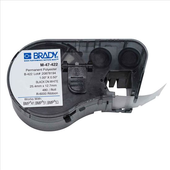 Picture of Brady M-47-422 printer label Black, White Self-adhesive printer label