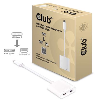 CLUB3D USB 3.1 Type C to Mini DisplayPort 1.2 and PD 60 W Adapter1