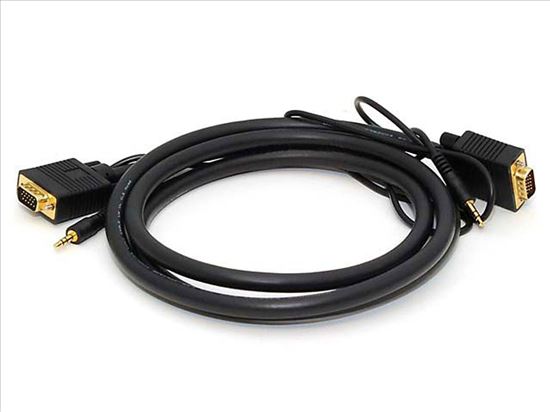 Monoprice VGA-3.5 mm/VGA-3.5 mm, 1.8288 m 72" (1.83 m) VGA (D-Sub) + 3.5mm Black1