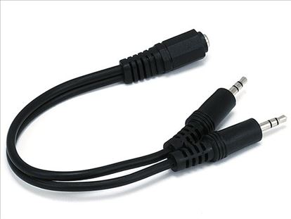 Monoprice 669 audio cable 5.91" (0.15 m) 3.5mm 2 x 3.5mm Black1