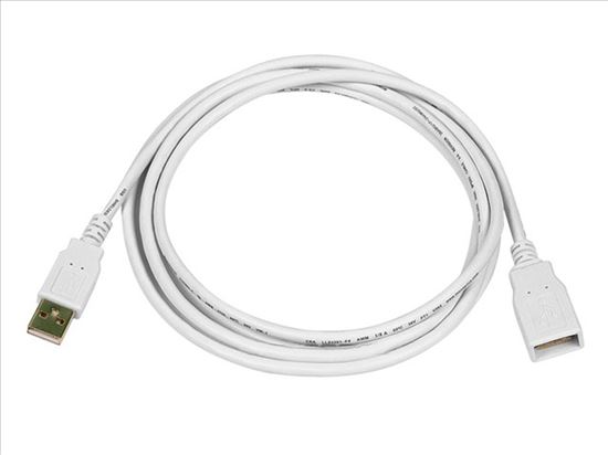Monoprice USB 2.0 M/F, 1.8m USB cable 70.9" (1.8 m) USB A White1