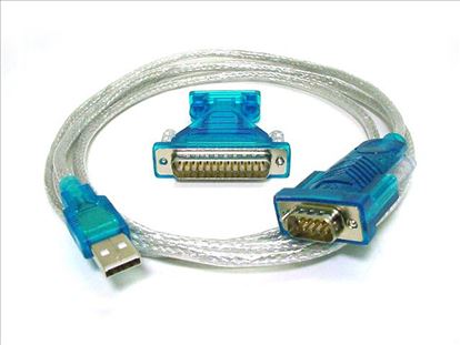 Monoprice USB/RS232 DB9-DB25, M/M serial cable Blue, Stainless steel 70" (1.78 m) USB Type-A DB-91