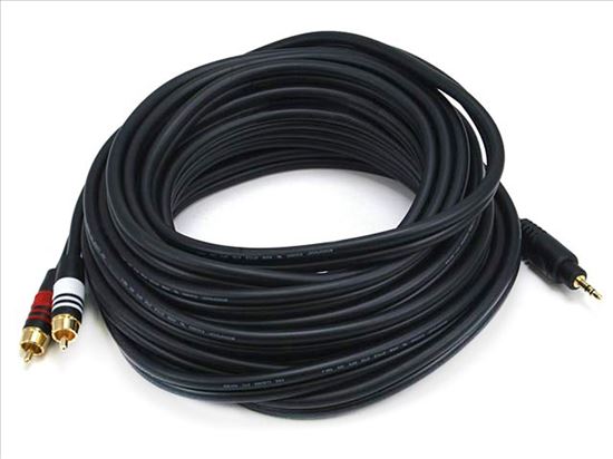 Monoprice 3.5mm/2RCA, 7.62 m audio cable 300" (7.62 m) 2 x RCA Black1