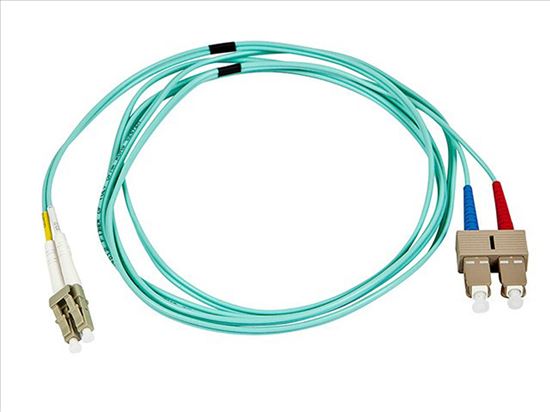 Monoprice 6391 fiber optic cable 78.7" (2 m) LC SC OFNR OM3 Aqua color, Blue1