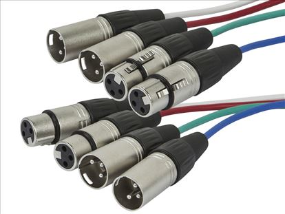 Monoprice 601394 audio cable 236.2" (6 m) 4 x XLR (3-pin) Multicolor1