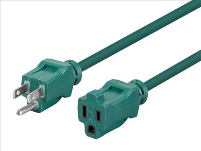 Monoprice 13833 power cable Green 144.1" (3.66 m) NEMA 5-15P NEMA 5-15R1