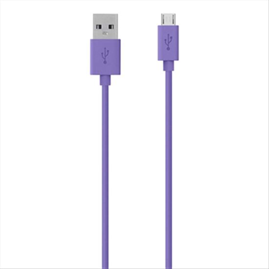 Belkin 1.2m, Micro-USB2.0-B/USB2.0-A USB cable 47.2" (1.2 m) Micro-USB B USB A Purple1