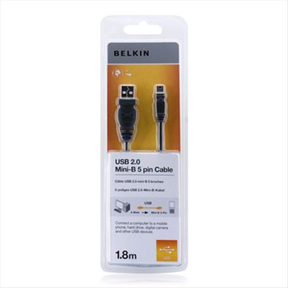 Belkin USB 2.0 A/Mini USB B, 1.8m USB cable 70.9" (1.8 m) USB A Mini-USB B Black1