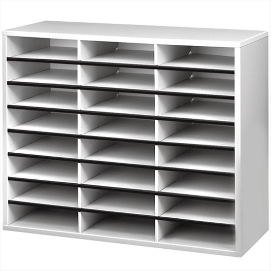 Fellowes 25041 literature rack 24 shelves Gray, White1