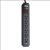 Tripp Lite TLP606B surge protector Black 6 AC outlet(s) 120 V 70.9" (1.8 m)4