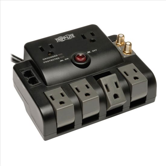 Tripp Lite TLP606RNET surge protector Black 6 AC outlet(s) 120 V 72" (1.83 m)1