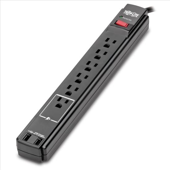 Tripp Lite TLP606USBB surge protector Black 6 AC outlet(s) 120 V 74.8" (1.9 m)1