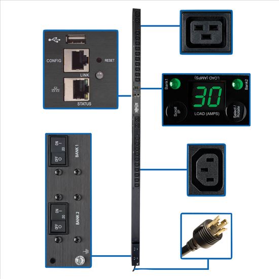 Tripp Lite PDUMNV30HVLX power distribution unit (PDU) 24 AC outlet(s) 0U Black1