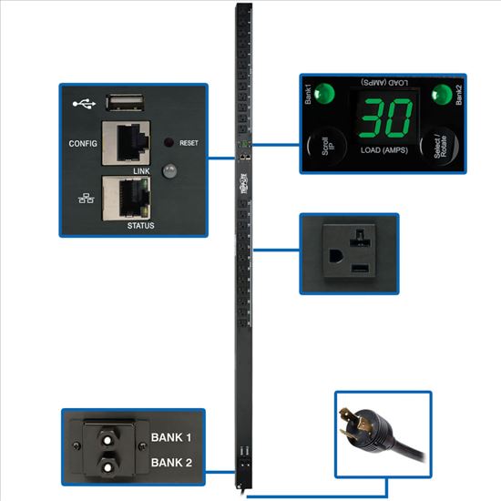 Tripp Lite PDUMNV30LX power distribution unit (PDU) 24 AC outlet(s) 0U Black1