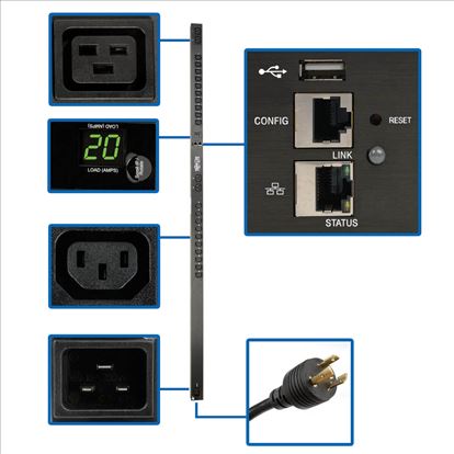 Tripp Lite PDUMNV20HVLX power distribution unit (PDU) 24 AC outlet(s) 0U Black1