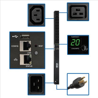 Tripp Lite PDUMNV20HV2LX power distribution unit (PDU) 20 AC outlet(s) 0U Black1