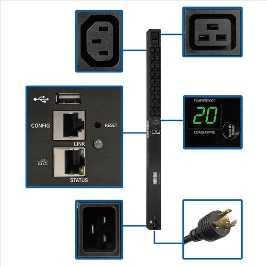 Tripp Lite PDUMNV20HV2LX power distribution unit (PDU) 20 AC outlet(s) 0U Black1