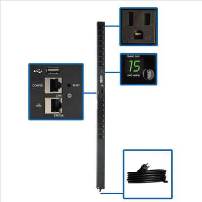 Tripp Lite PDUMV15NETLX power distribution unit (PDU) 16 AC outlet(s) 0U Black1