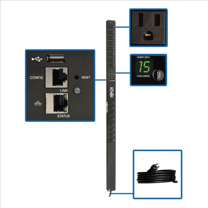 Tripp Lite PDUMNV15LX power distribution unit (PDU) 16 AC outlet(s) 0U Black1